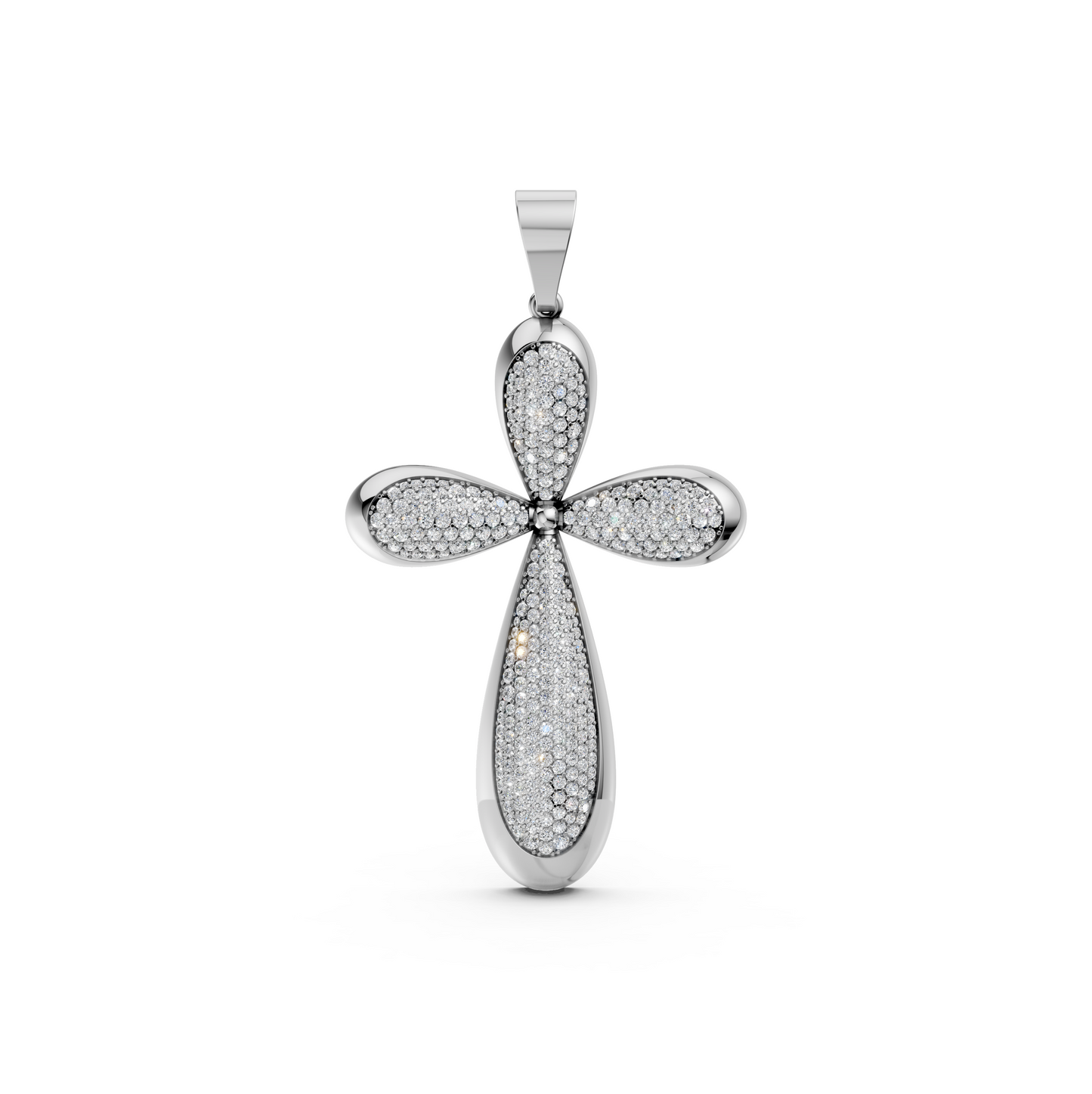 Christian lab-grown diamond Jesus cross pendant in 14K/18K White Gold for men and women