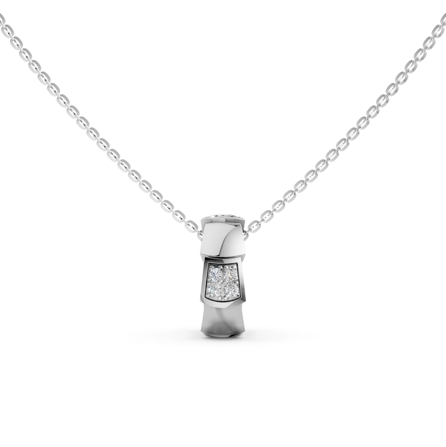 Destinee ring pendant White Gold necklace with round lab-grown diamonds