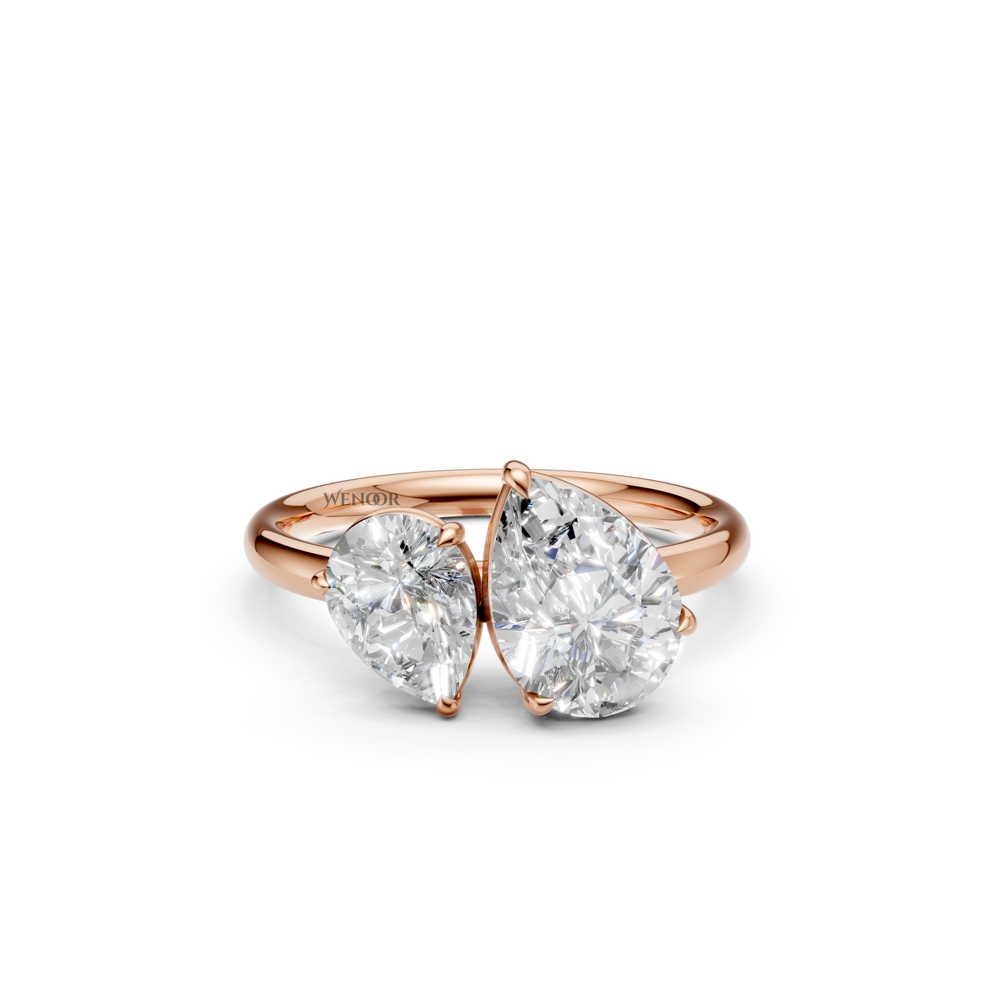 Two Pear Cut Lab Diamond Toi et Moi Ring in Gold