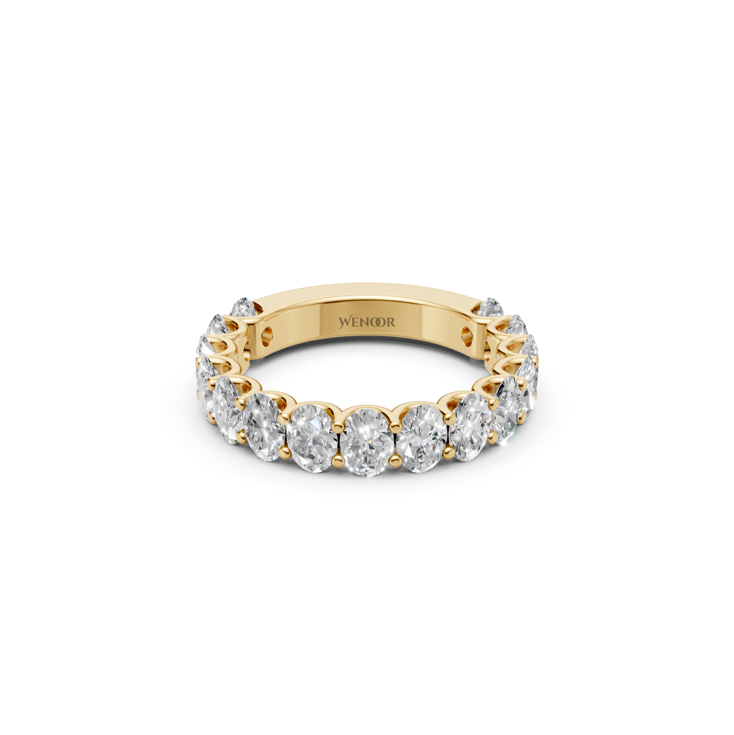 oval engagement ring with eternity wedding band