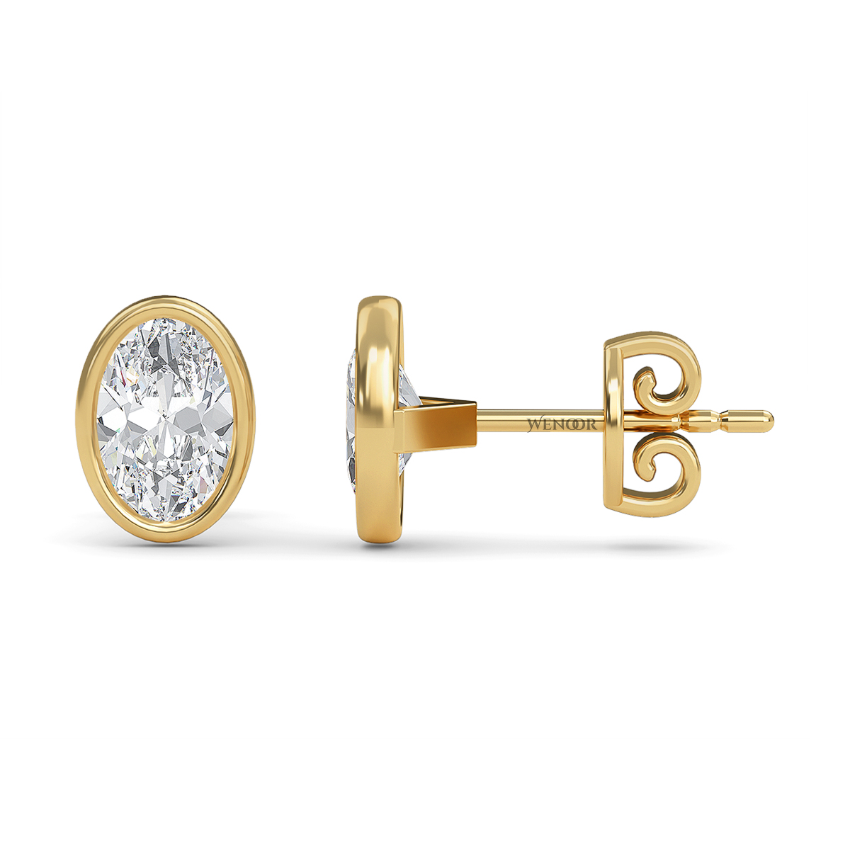 Lab Created Oval Diamond Studs – Flattering Bezel Design for Oval Face Shapes