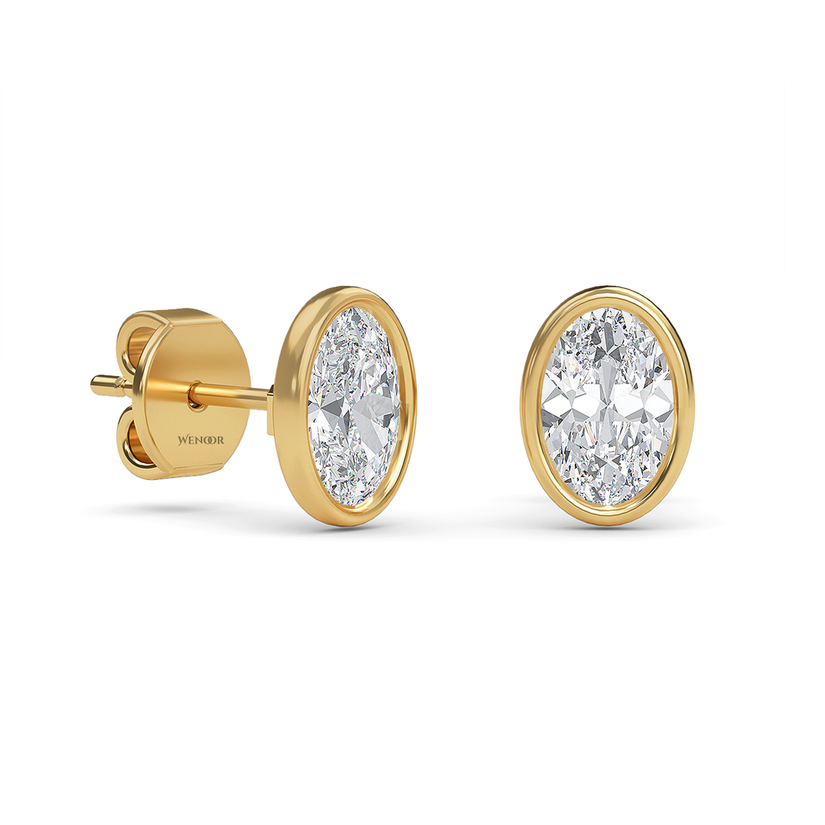 Lab Created Oval Diamond Studs – Flattering Bezel Design for Oval Face Shapes