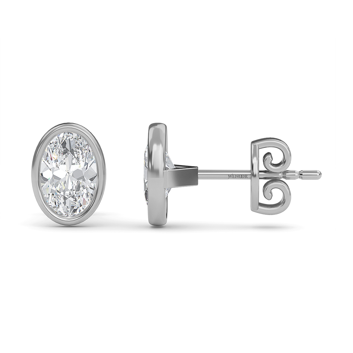Lab Created Oval Diamond Studs – Flattering Bezel Design for Oval Face Shapes
