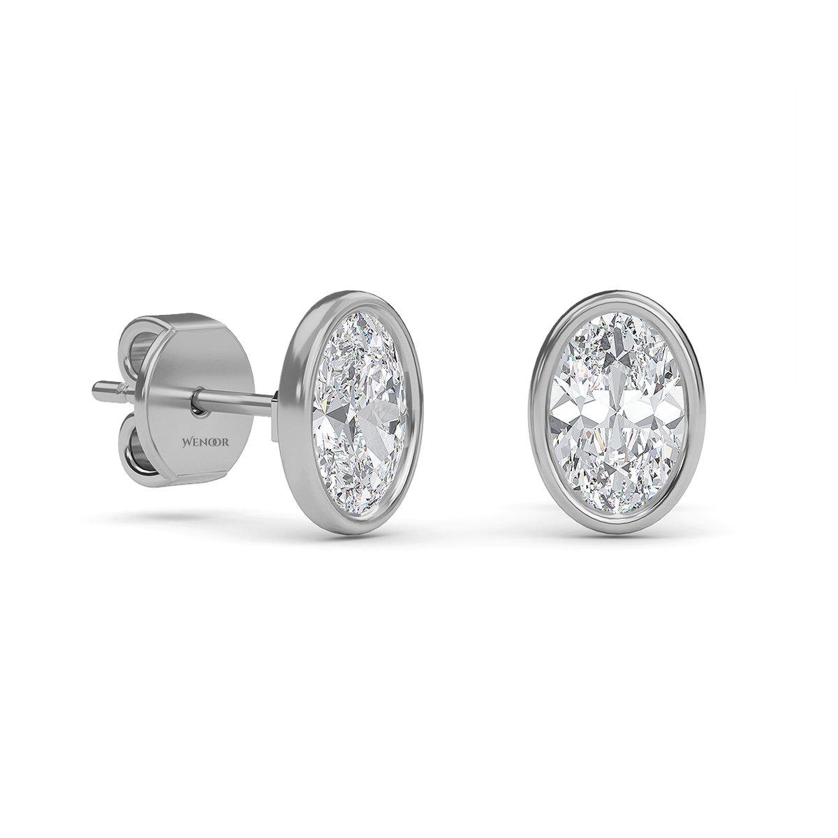 Lab Created Oval Diamond Studs – Flattering Bezel Design for Oval Face Shapes