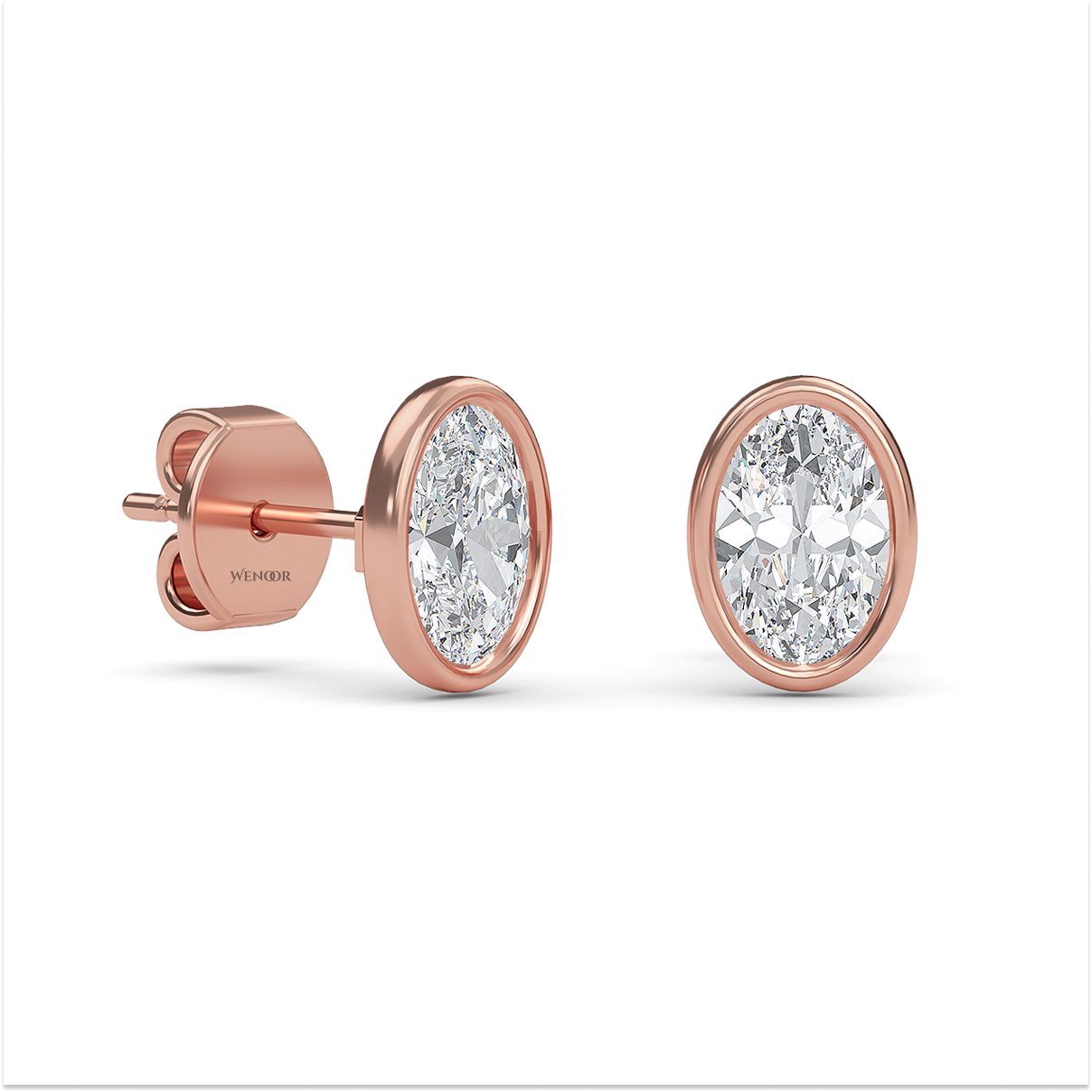 Lab Created Oval Diamond Studs – Flattering Bezel Design for Oval Face Shapes