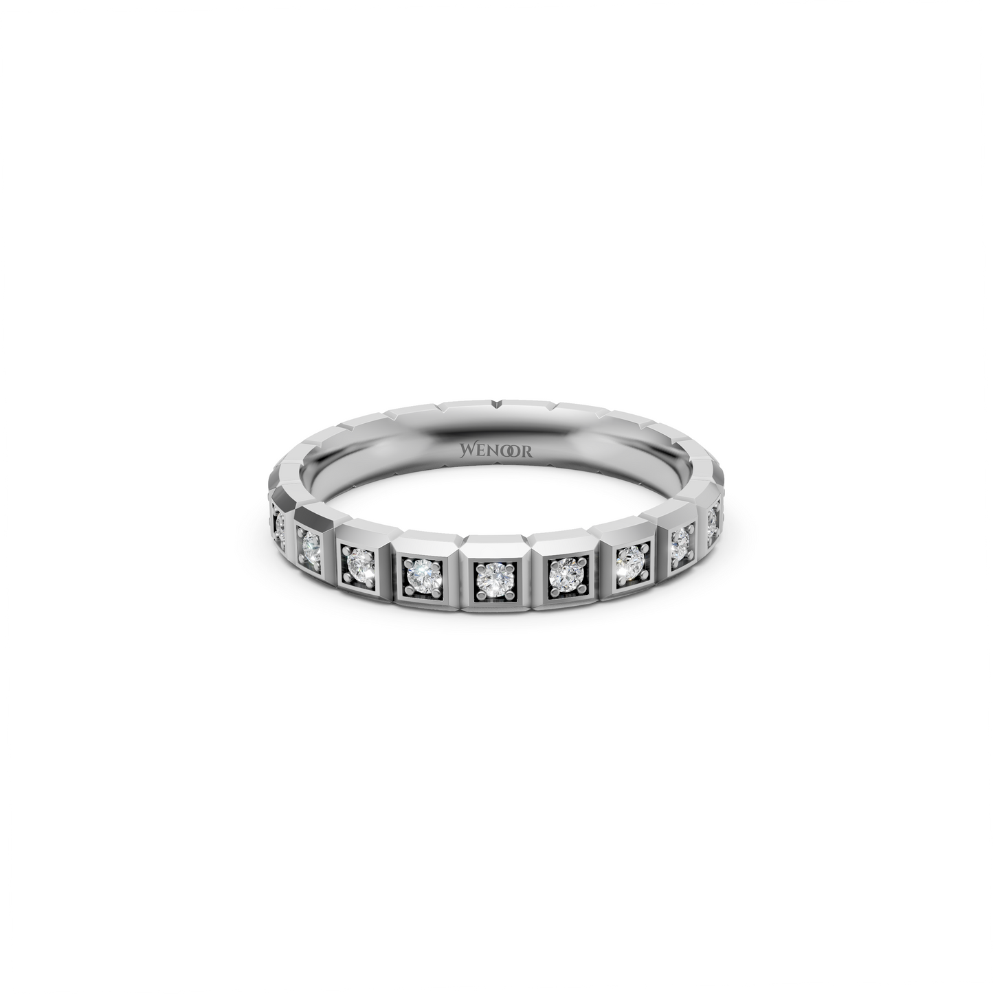 14K gold eternity ring with round diamonds And bezel setting for Engagement Ring
