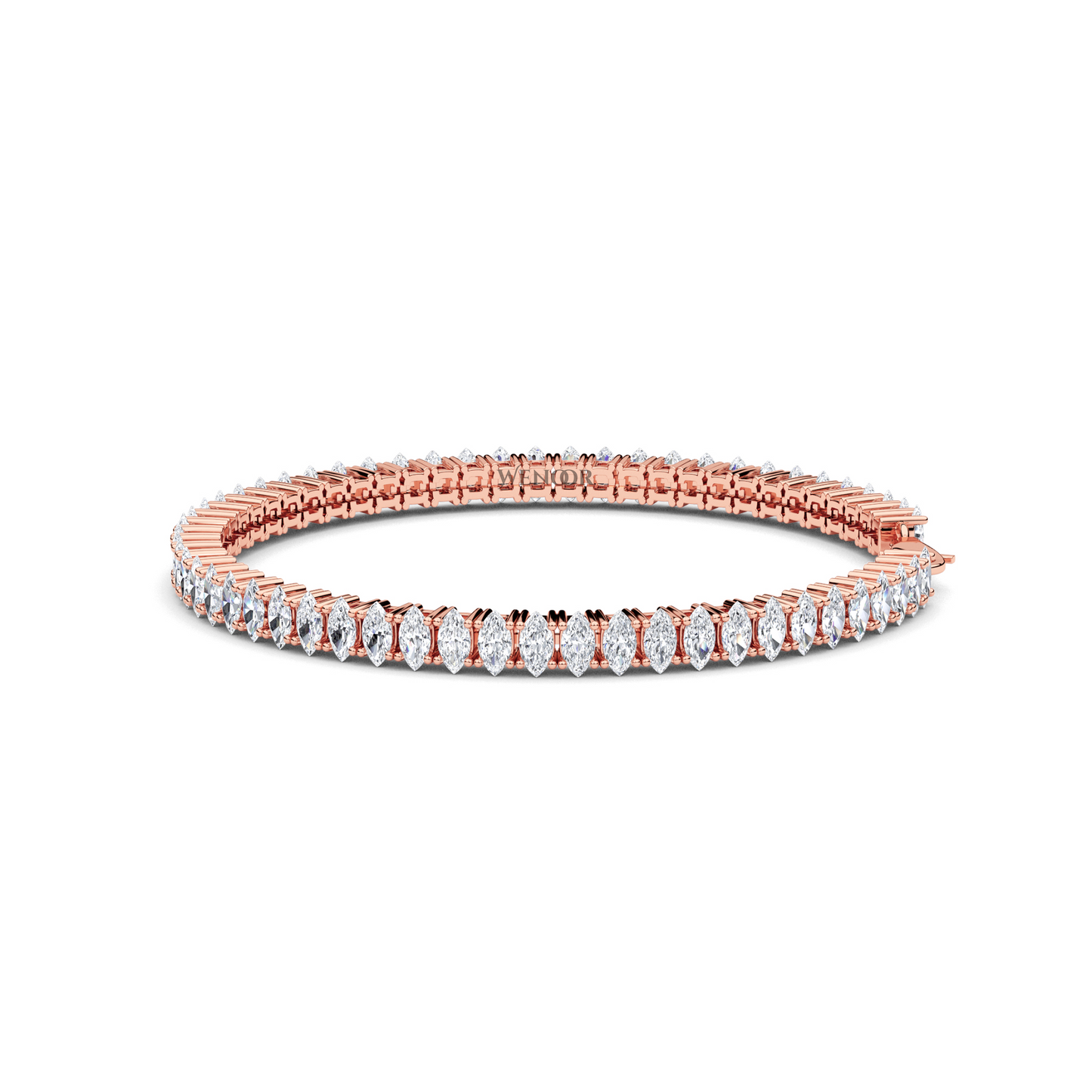 Luxury Marquise Diamond Tennis Bracelet Gift - Lab Grown, 18K Gold