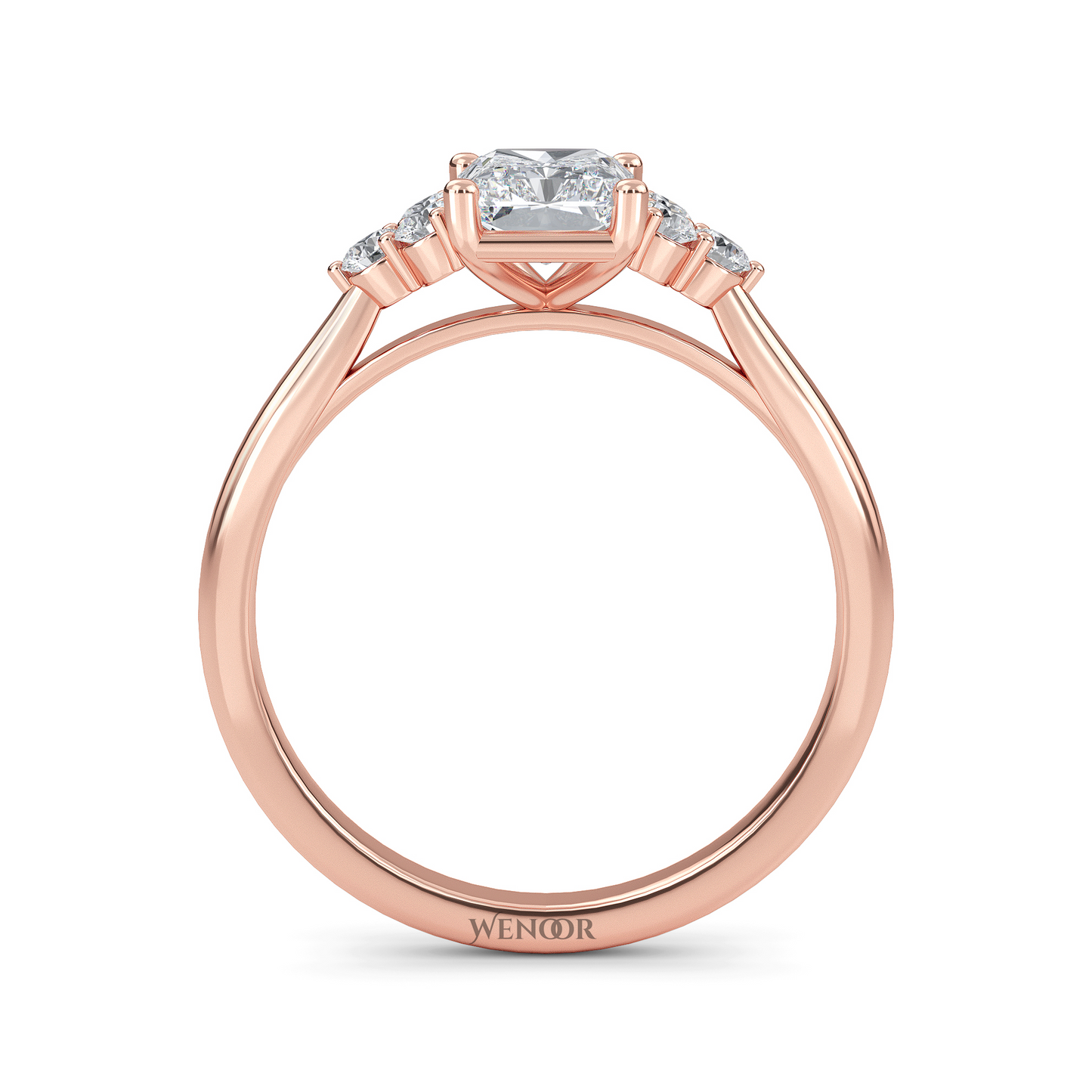 Radiant rose gold engagement ring