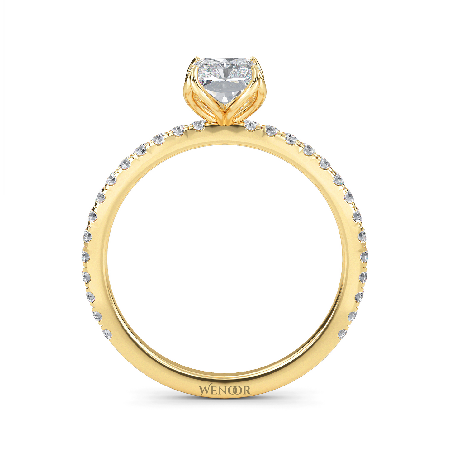 elongated radiant cut engagement rings