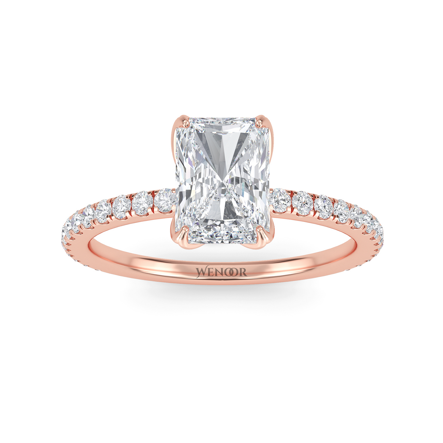 radiant cut rose gold engagement rings
