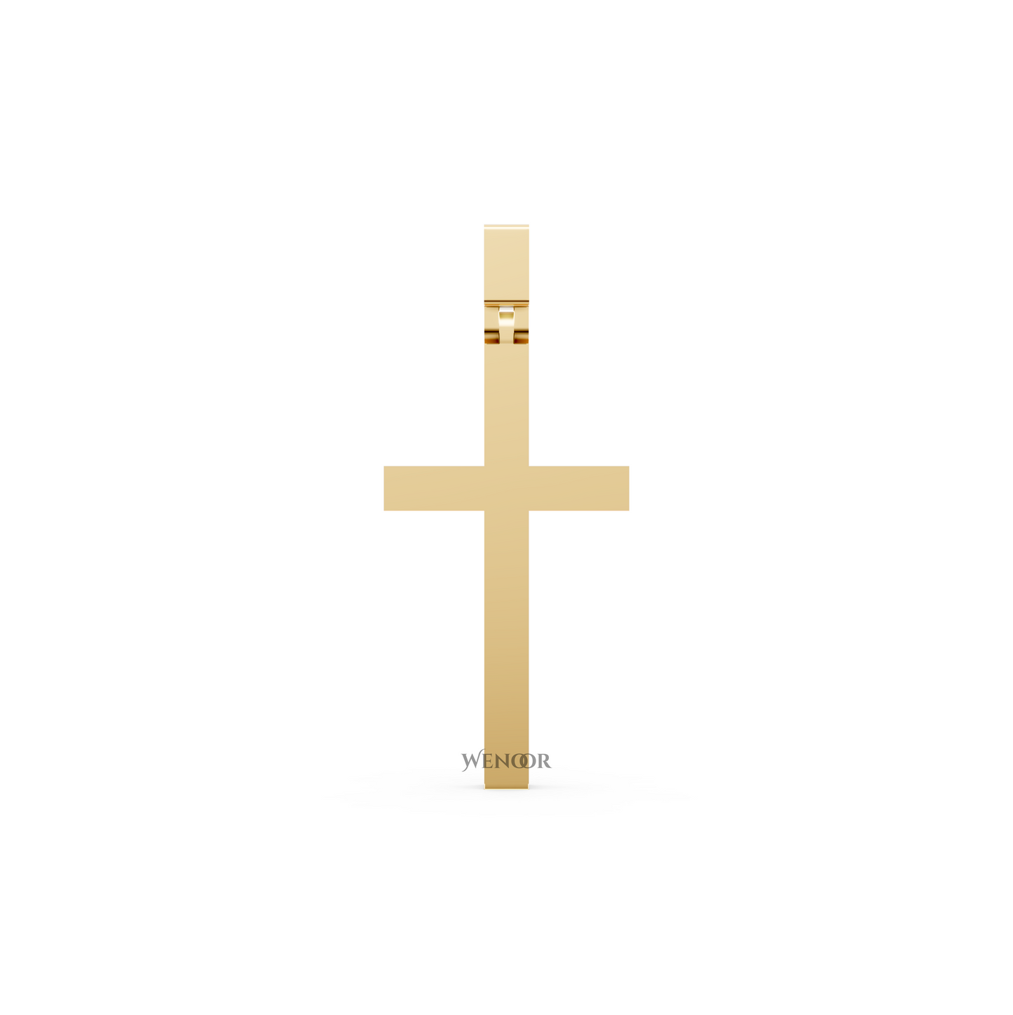 Unisex 14K/18K Yellow gold simple cross pendant necklace for men and women