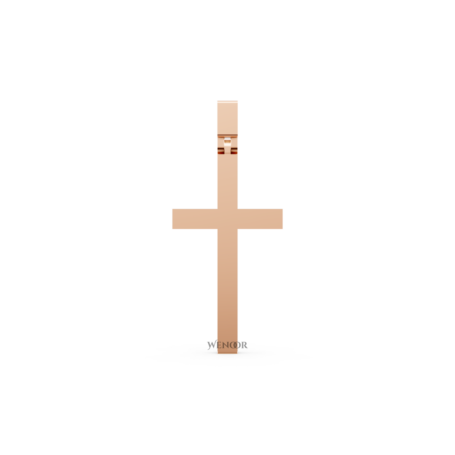 Unisex 14K/18K Yellow gold simple cross pendant necklace for men and women