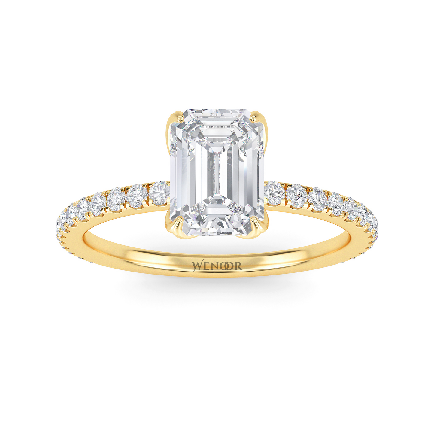 emerald cut lab grown diamond ring