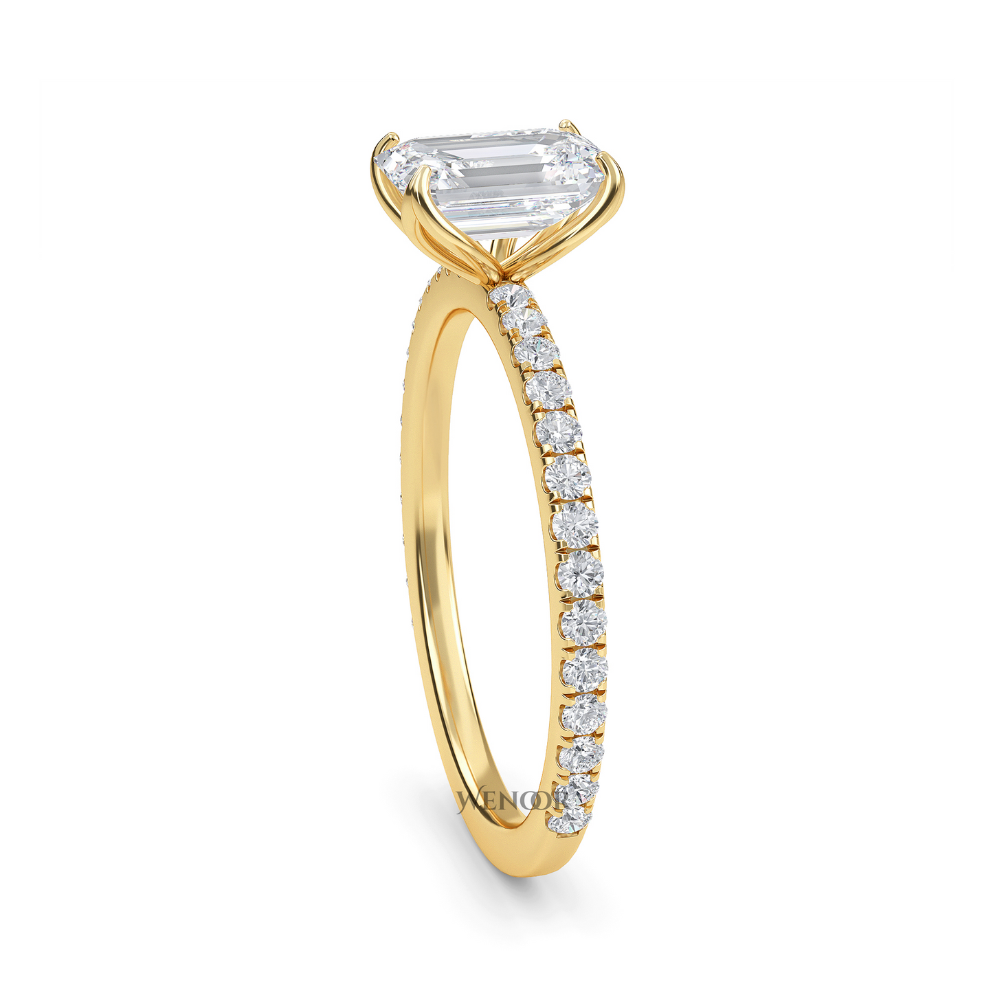 lab grown emerald cut diamond ring