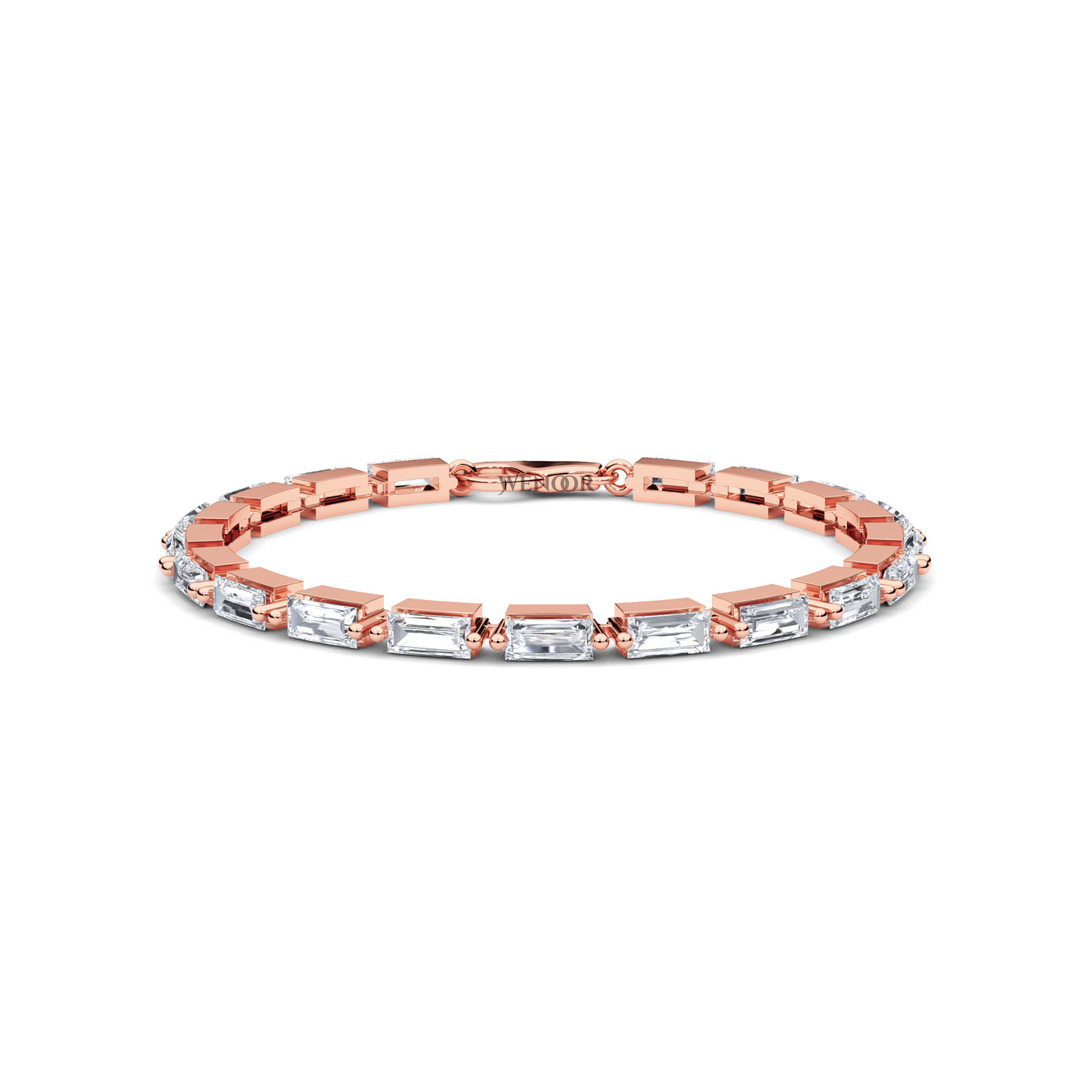 Luxury horizontal baguette diamond bracelet