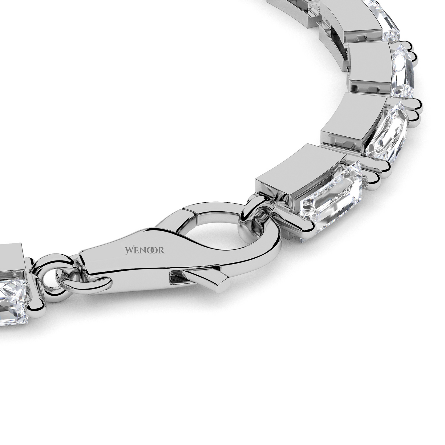 Modern baguette diamond tennis bracelet