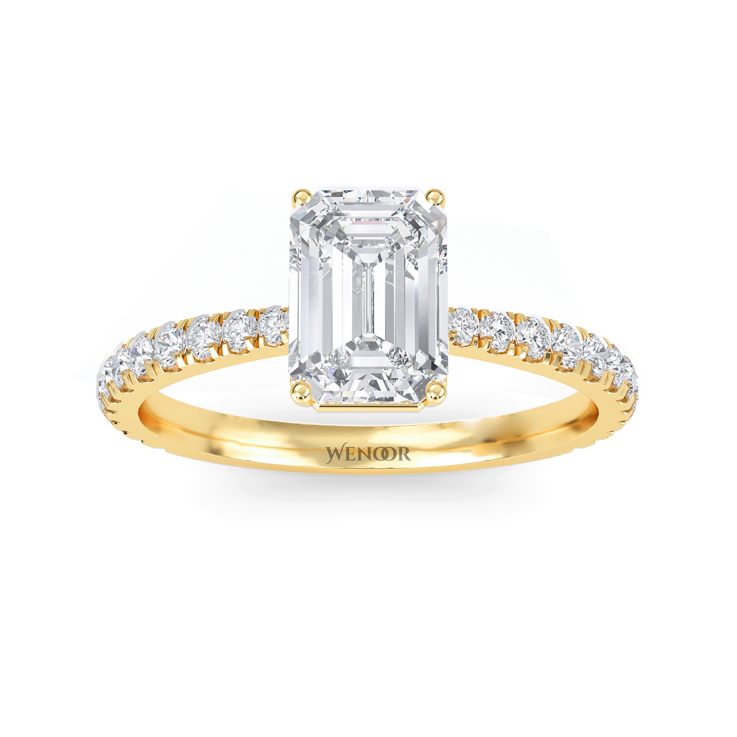 At Wenoor Emerald Cut Lab Grown Diamond Ring – 2ct Ethical Solitaire in Gold | Sustainable Luxury