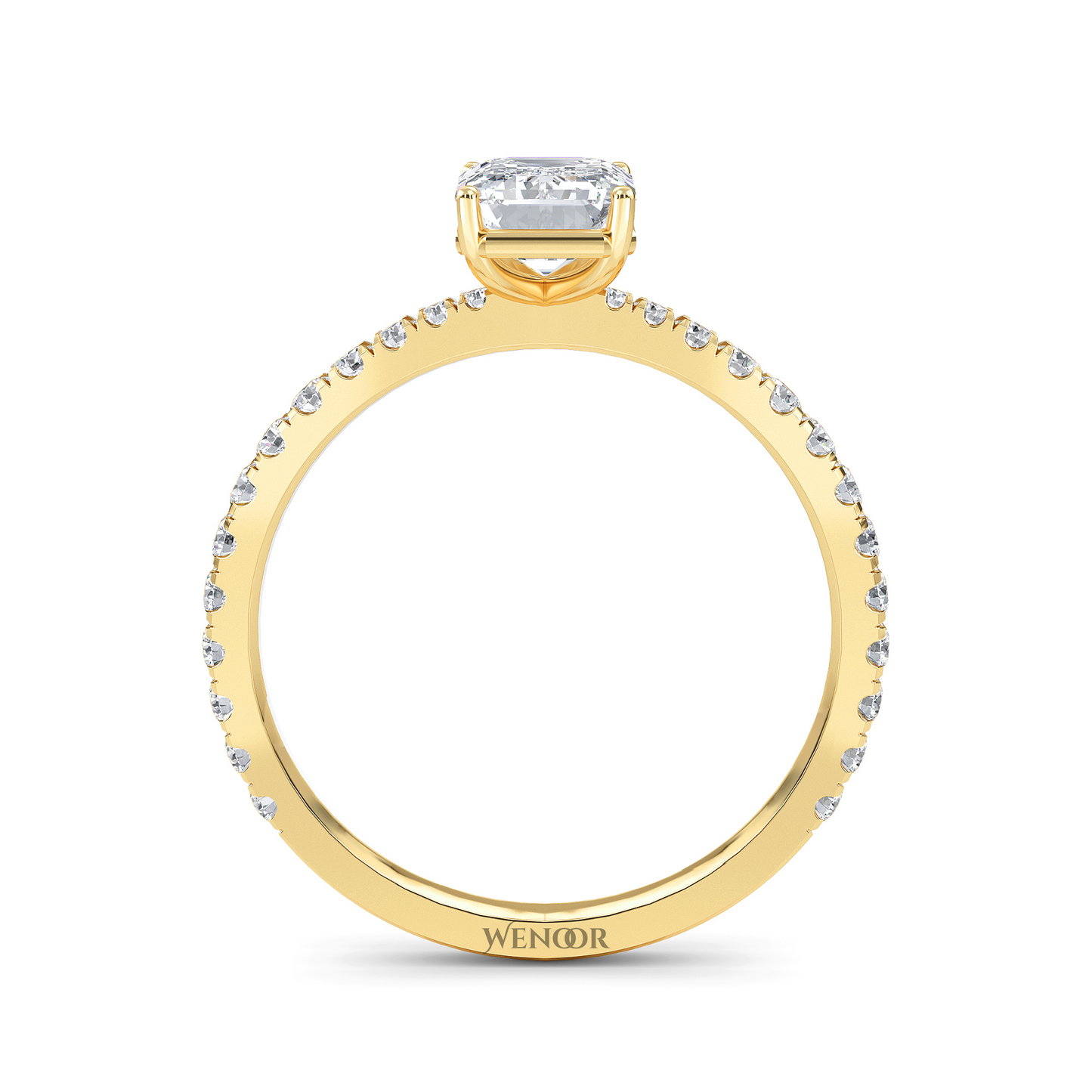 At Wenoor Emerald Cut Lab Grown Diamond Ring – 2ct Ethical Solitaire in Gold | Sustainable Luxury