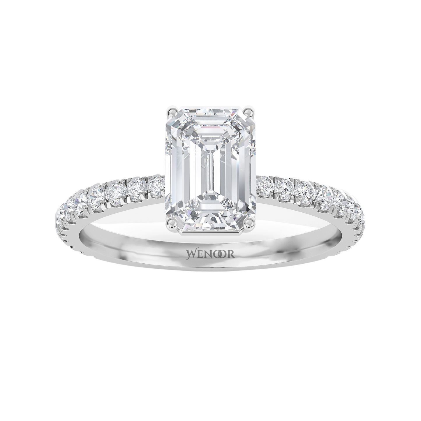 At Wenoor Emerald Cut Lab Grown Diamond Ring – 2ct Ethical Solitaire in Gold | Sustainable Luxury