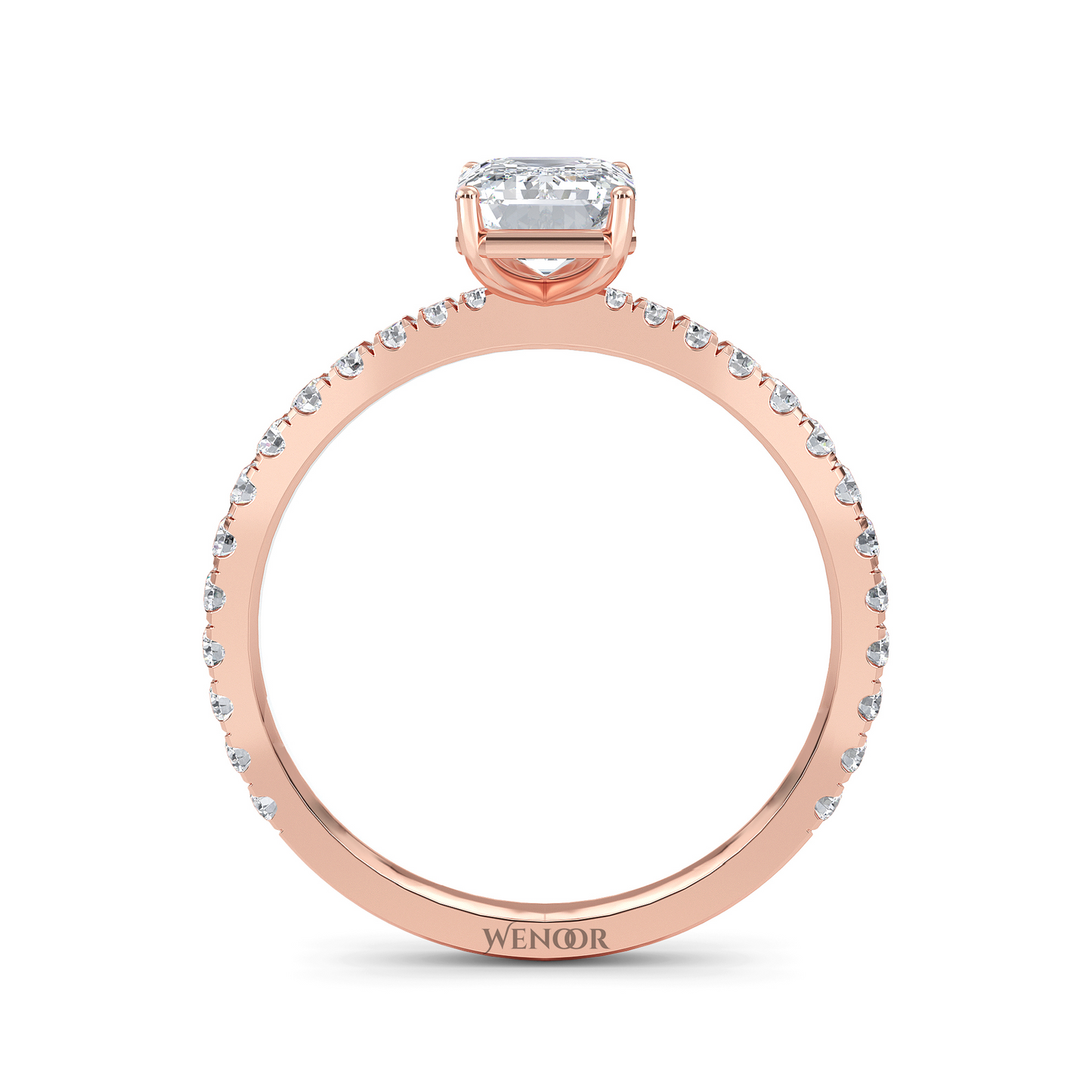 At Wenoor Emerald Cut Lab Grown Diamond Ring – 2ct Ethical Solitaire in Gold | Sustainable Luxury