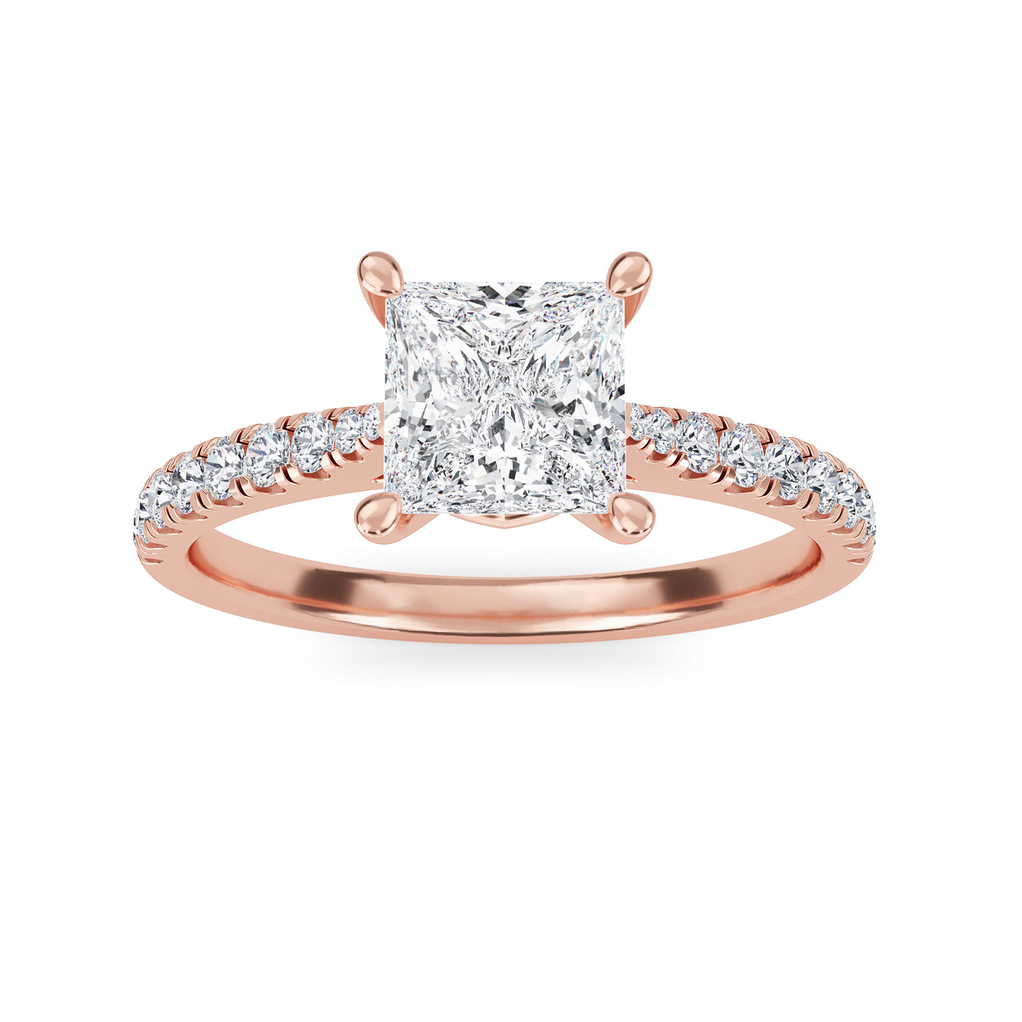 A princess cut lab diamond ring that’s as radiant and unique as your love story.