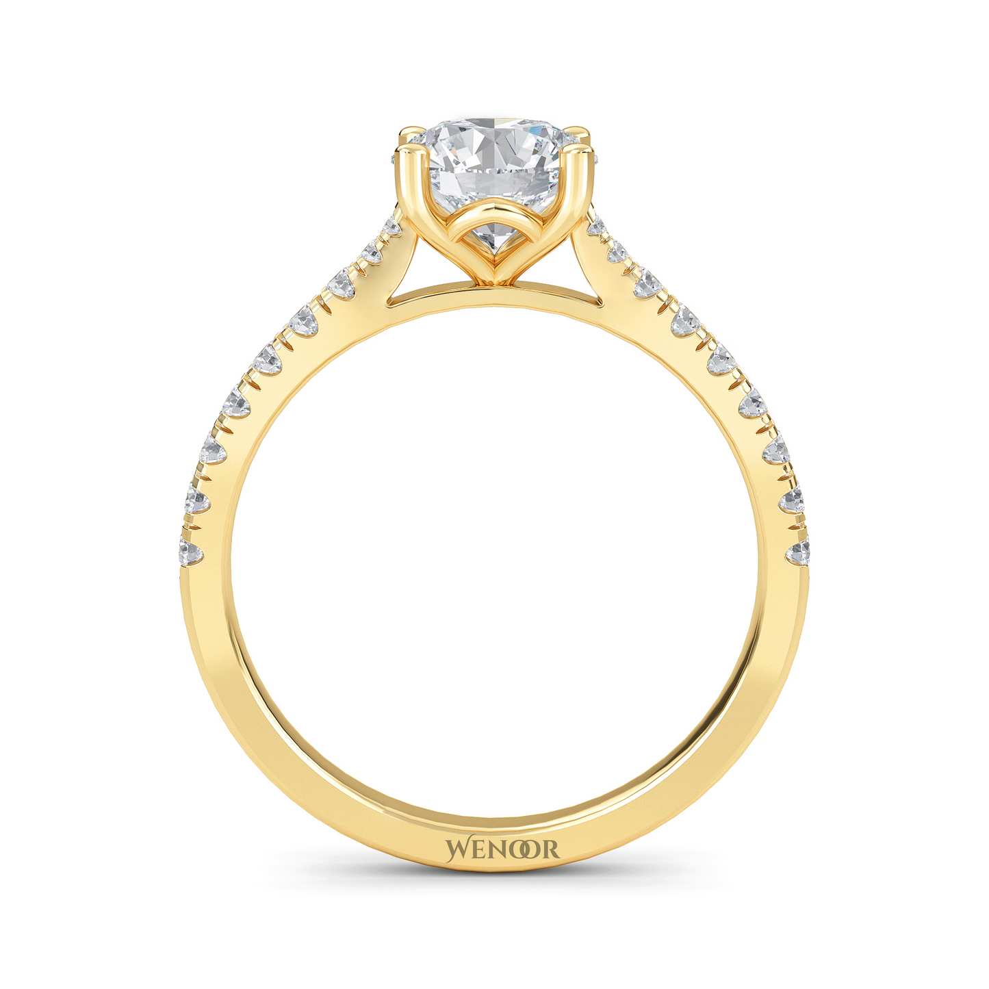 Luxury round brilliant lab grown diamond solitaire ring in 14k gold ethical engagement ring for women