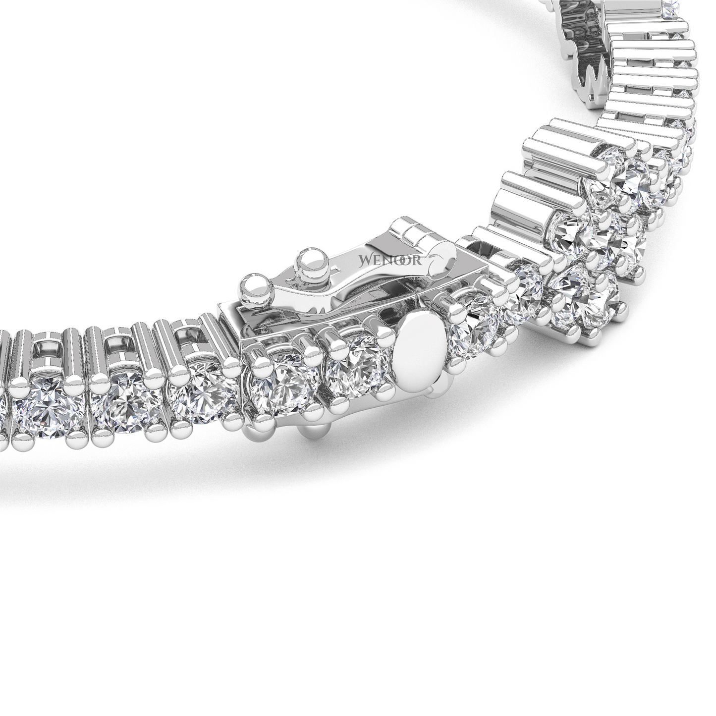 14K Gold Floral Tennis Bracelet with Round Lab Diamonds Bridal jewelry for weddings and anniversaries gift