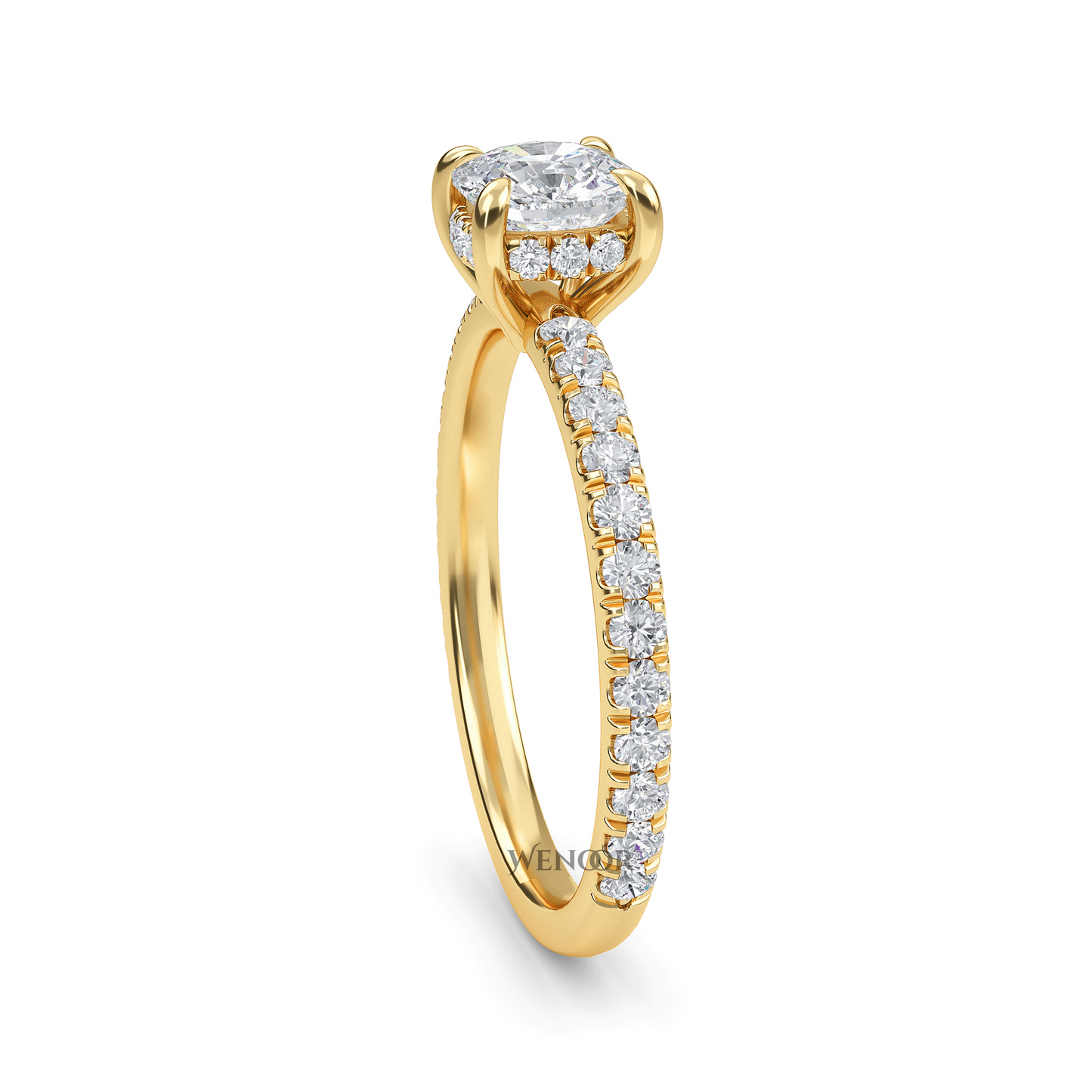 Designer Hidden Halo Cushion Cut Lab Grown Diamond Ring - Heirloom Quality Ethical Jewelry