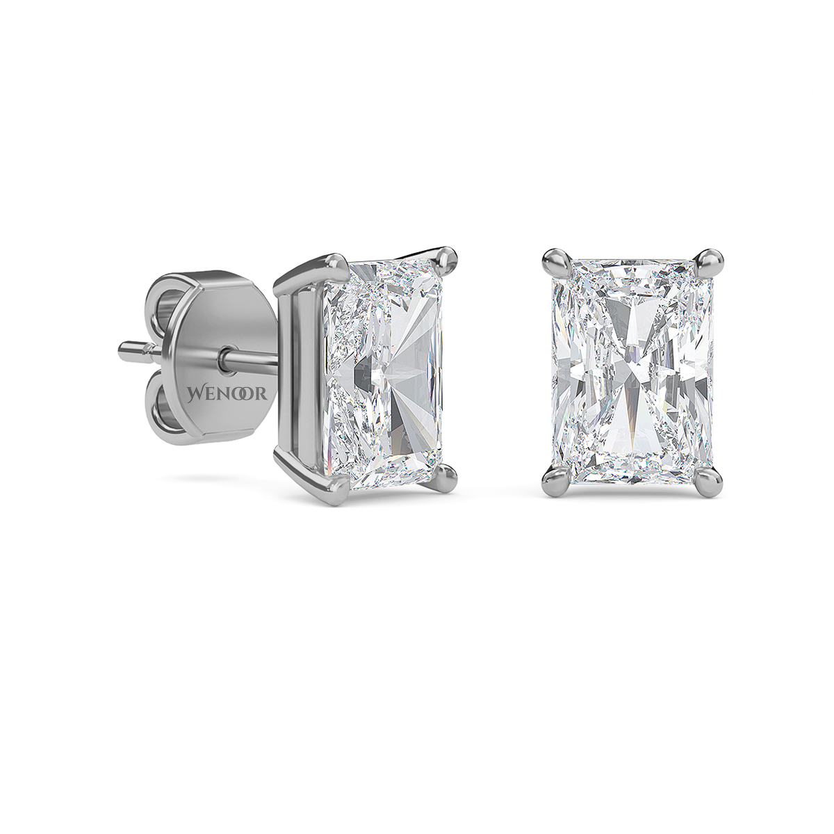 Radiant Cut Lab Grown Diamond Stud Earrings in 14K Gold - Conflict Free, Brilliance for Everyday Wear.