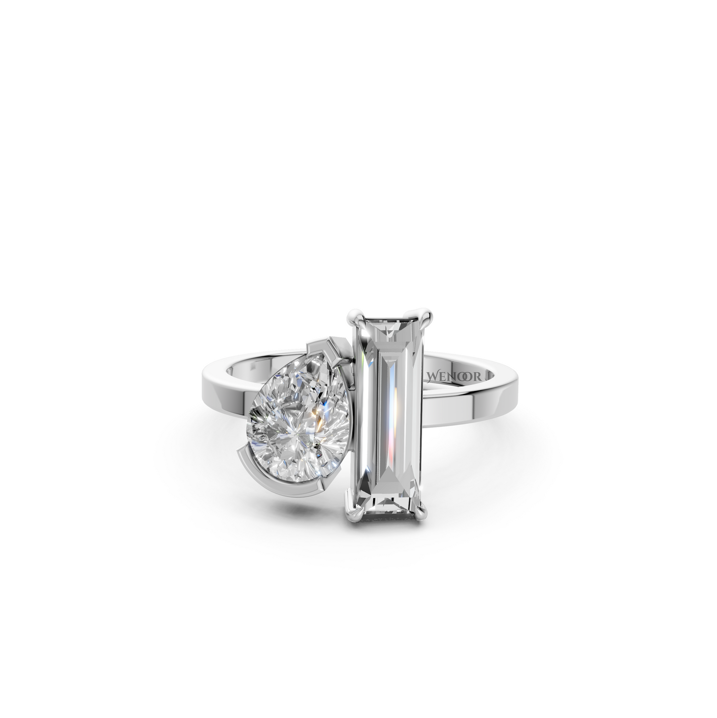 Pear and Emerald Cut Lab Diamond Toi et Moi Ring – Ethical Gold Jewelry