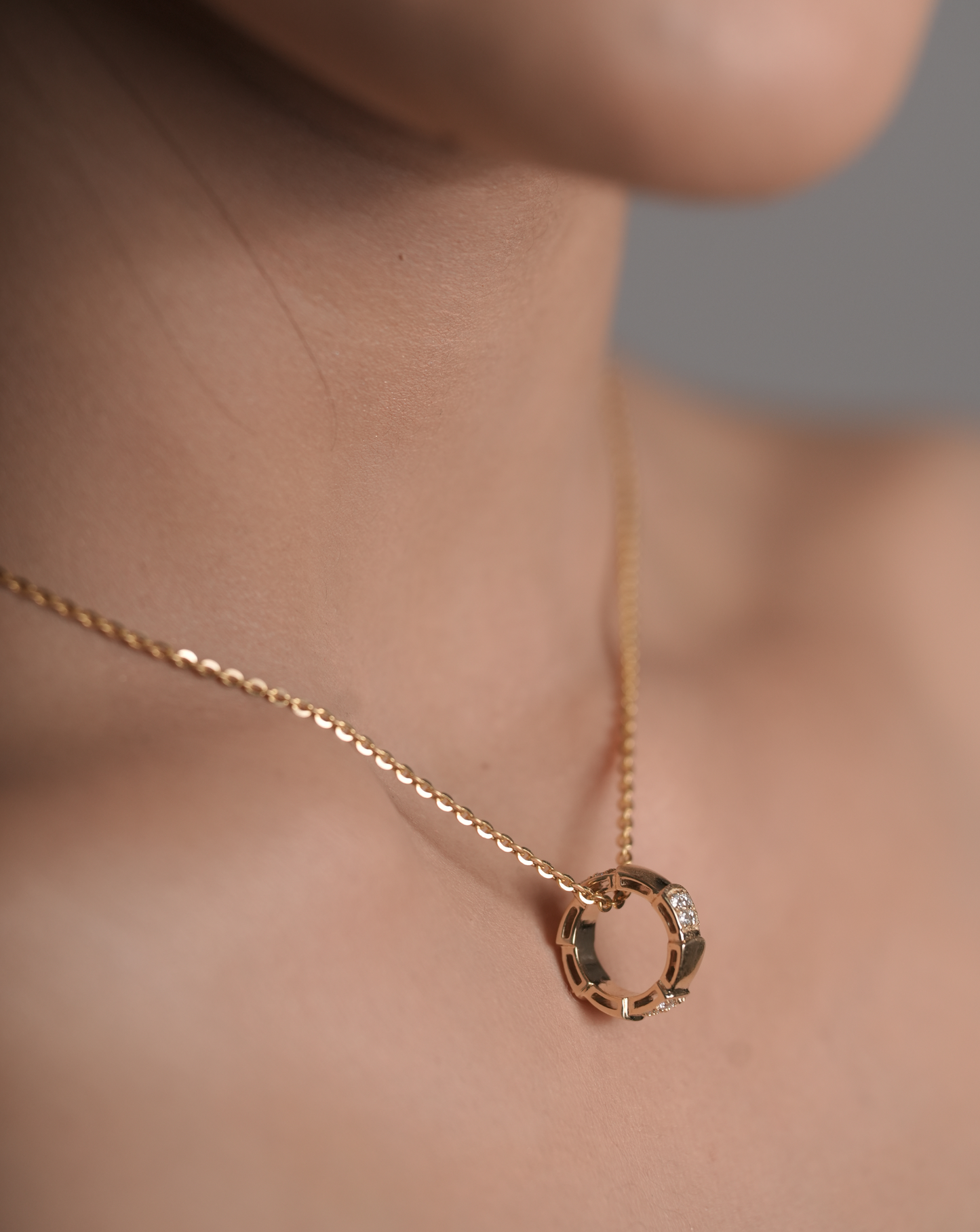 Destinee Ring Pendant Necklace with Round Lab-Grown Diamonds