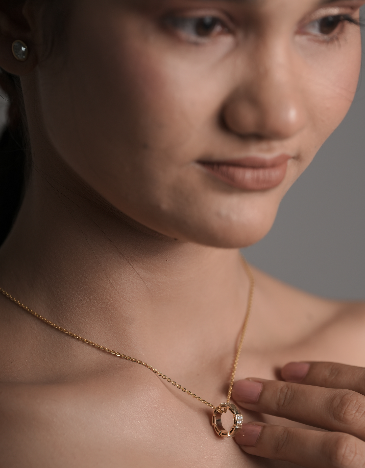 Destinee Ring Pendant Necklace with Round Lab-Grown Diamonds