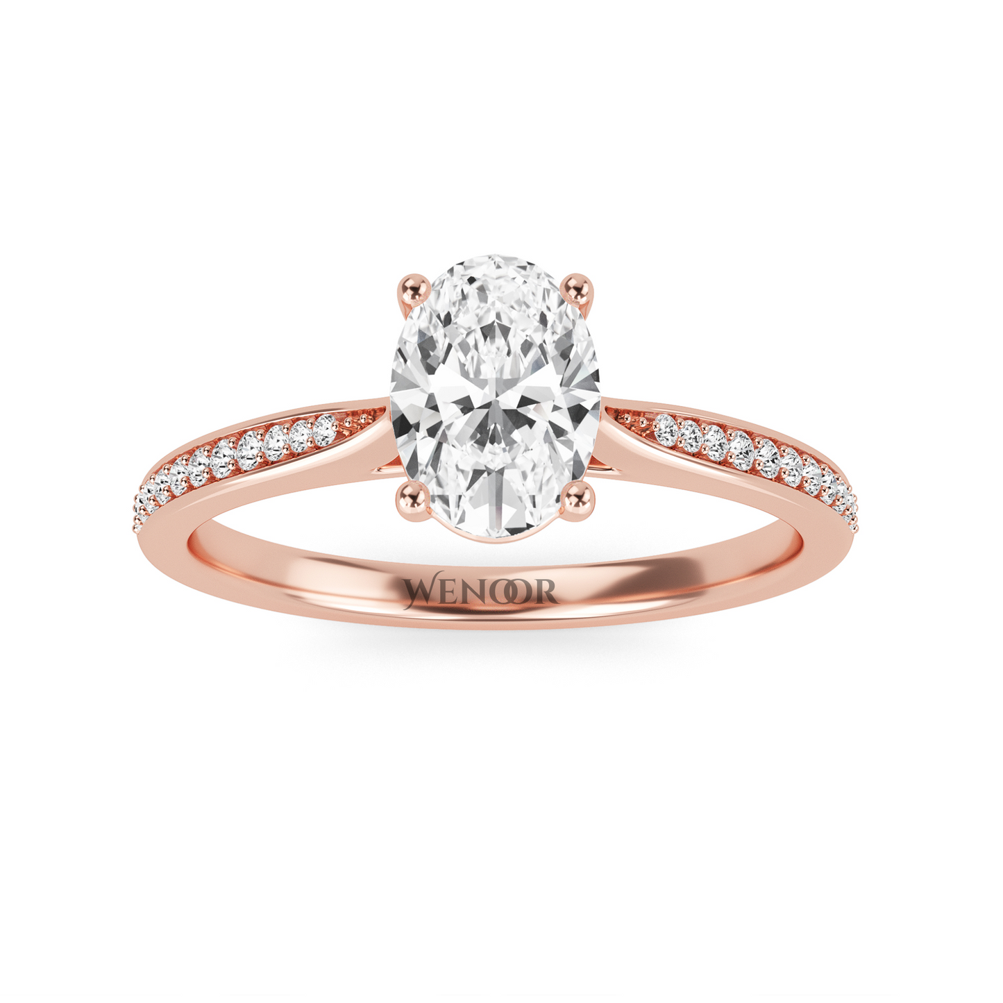 oval cut engagement rings rose gold