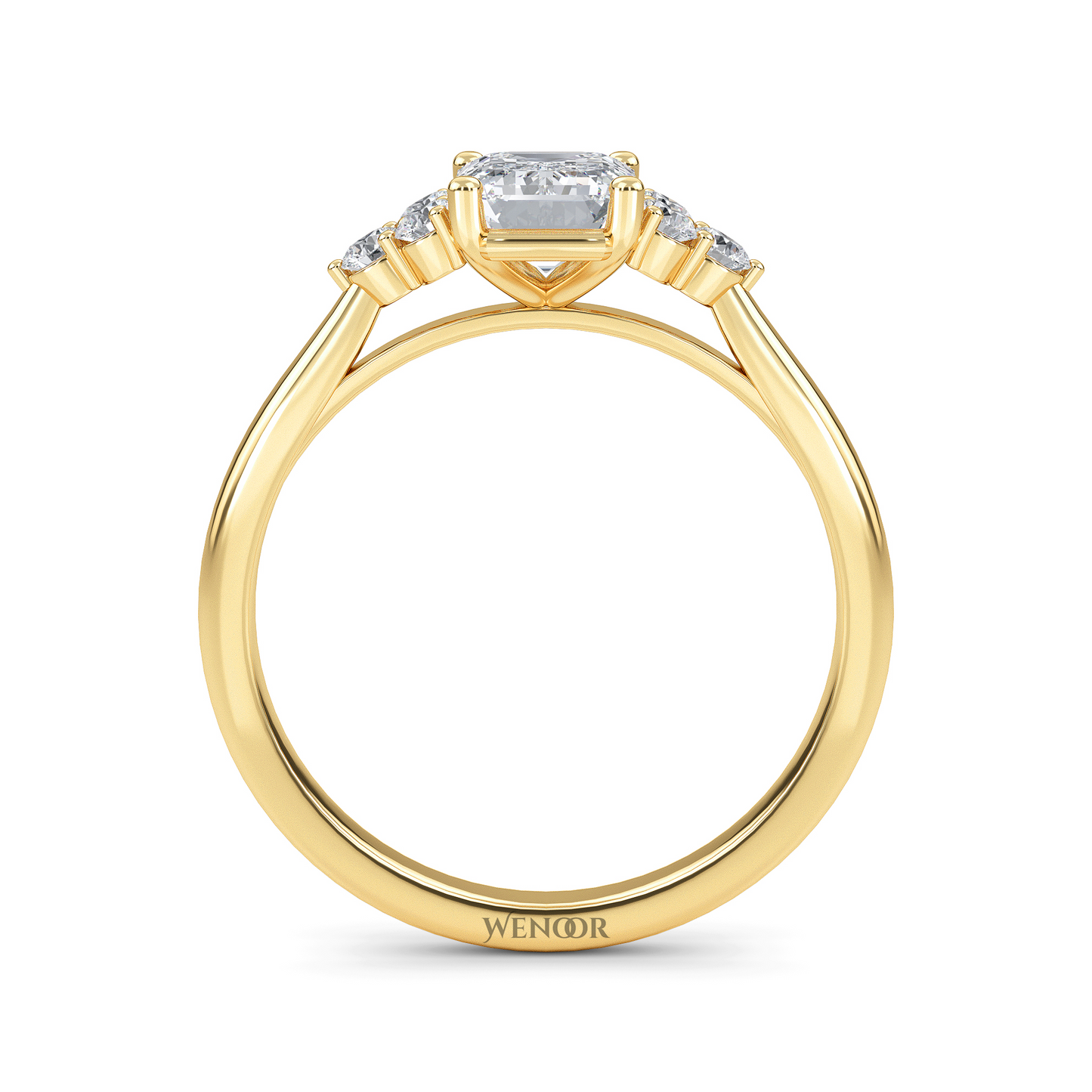 Lab-created emerald cut engagement ring