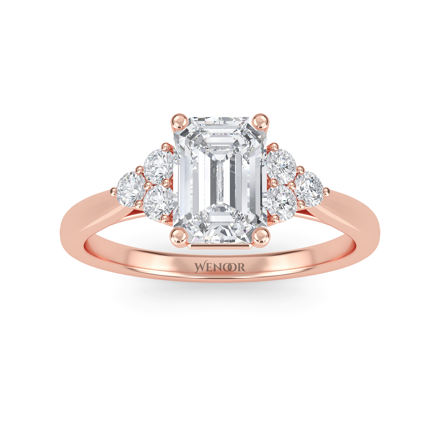 Affordable emerald cut lab diamond ring