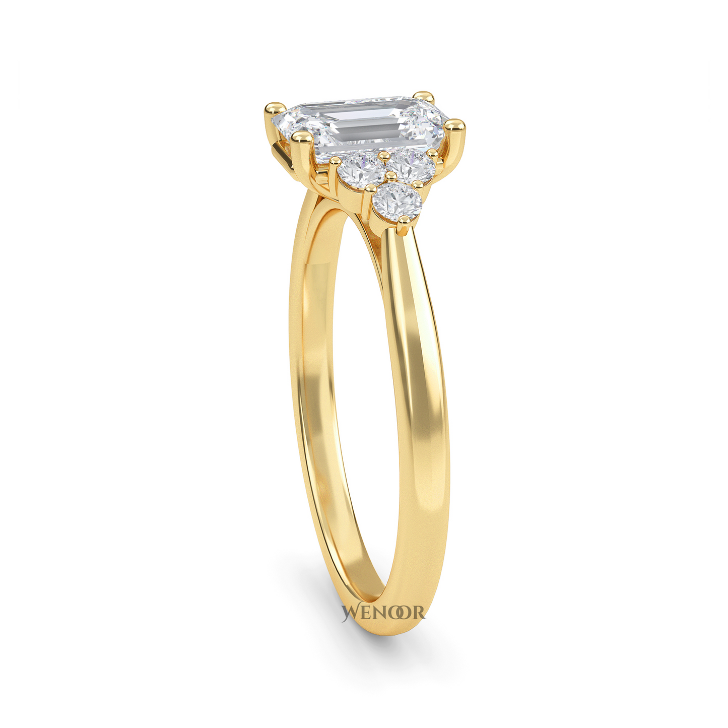 Emerald cut lab-grown diamond ring