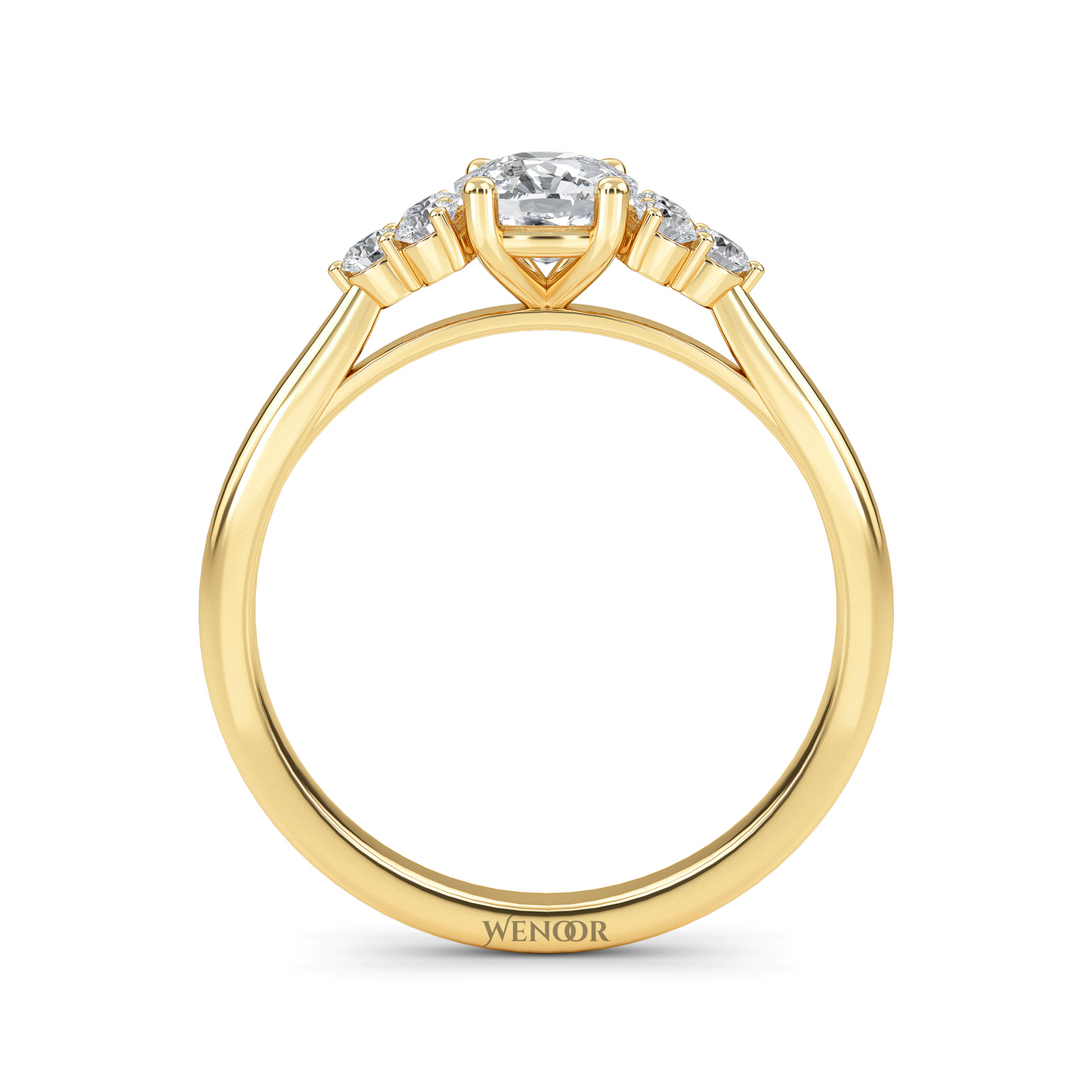 At wenoor Woman wearing cushion cut lab-grown diamond ring on hand, sunlight highlighting its fire and scintillation.