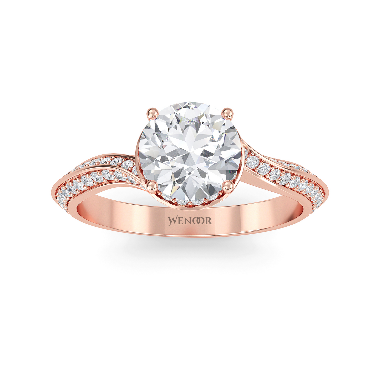 Alicia Round Cut Lab Grown Diamond Accent women's Wedding Ring