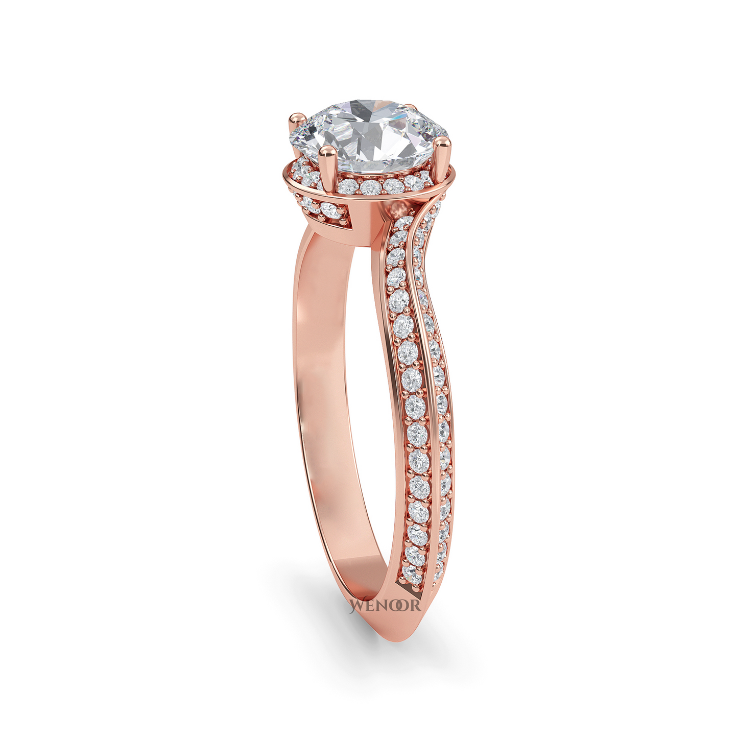 Alicia Round Cut Lab Grown Diamond Accent women's Wedding Ring