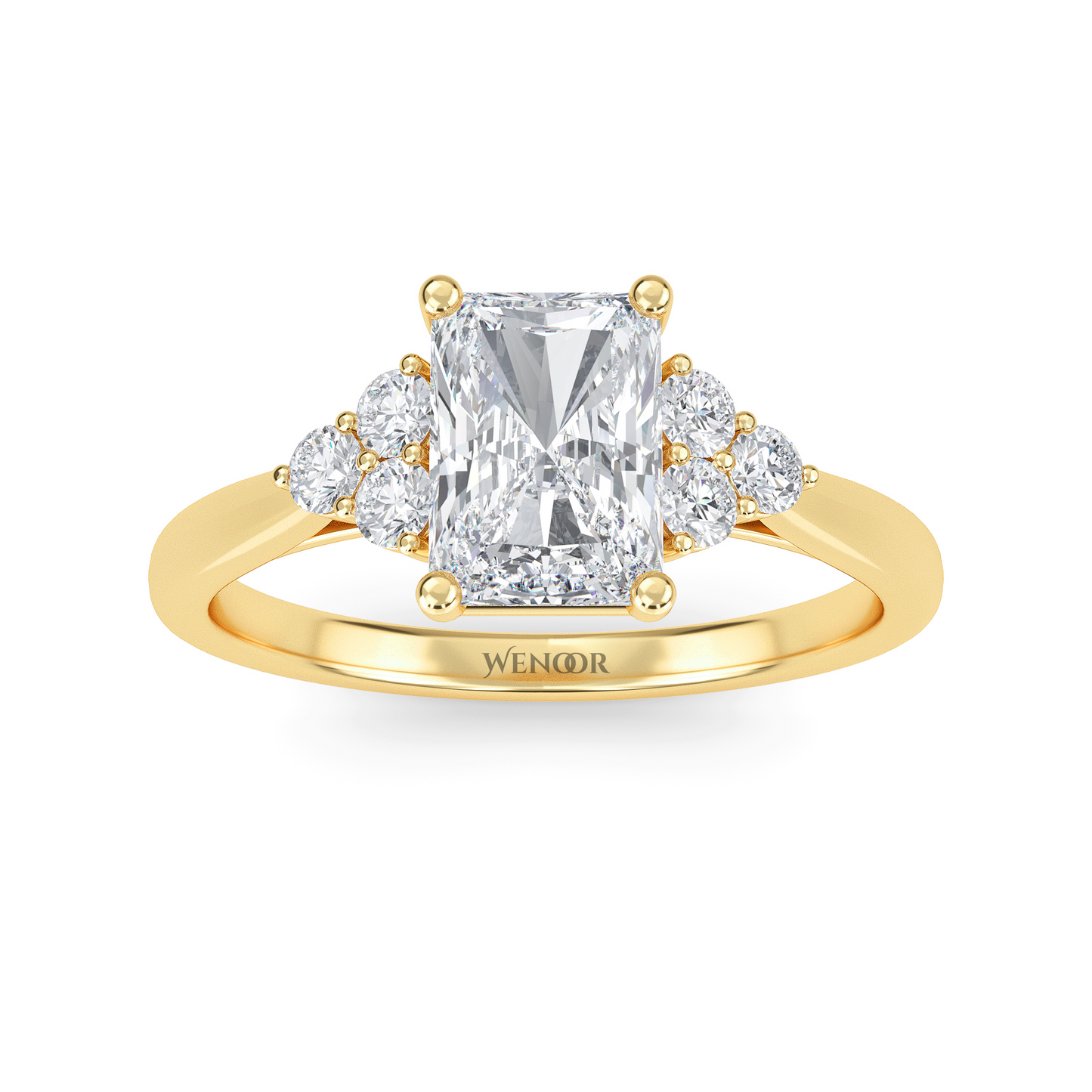 Harper Radiant Cut Lab Grown Diamond Accent Ring For Women's
