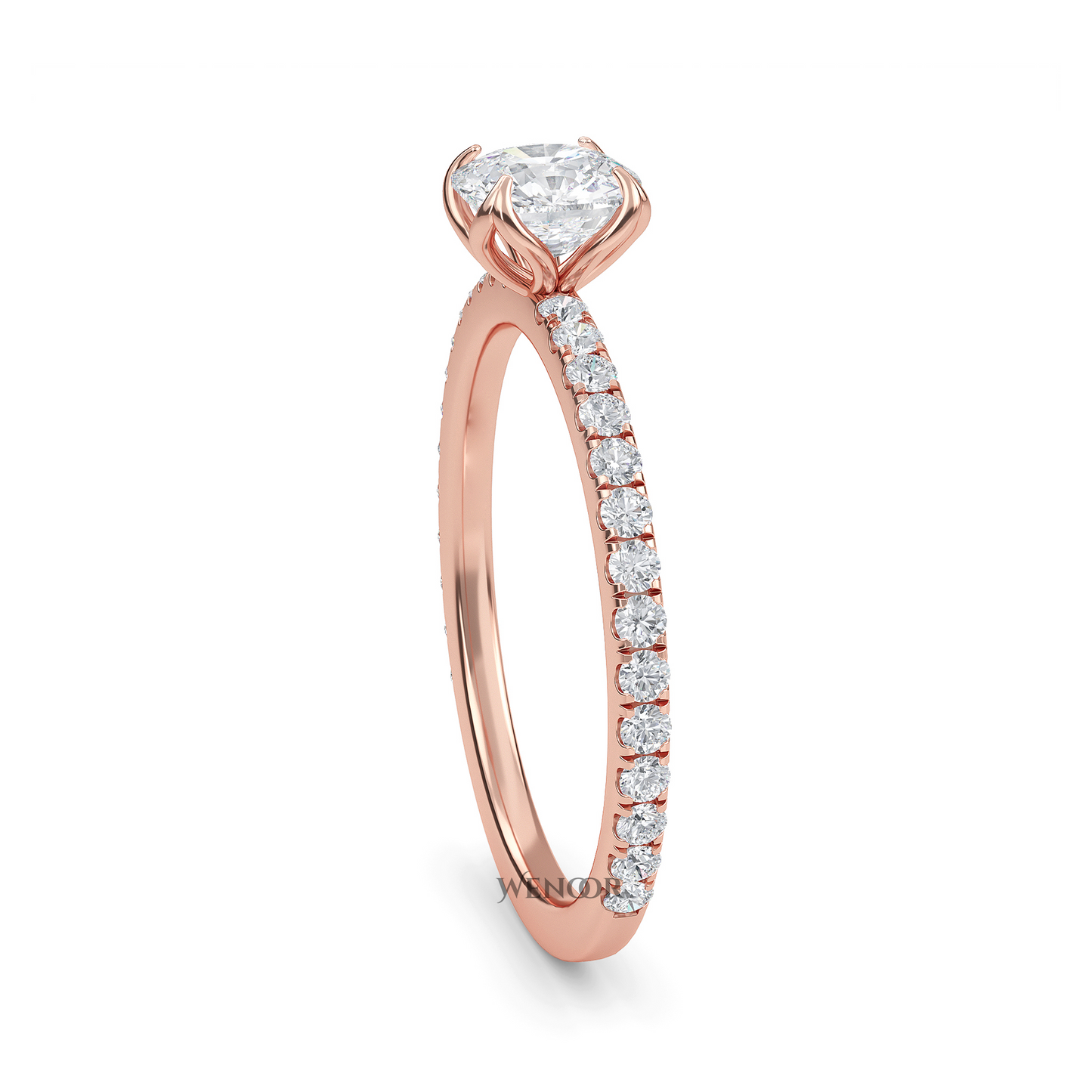 lab-grown cushion cut diamond engagement ring