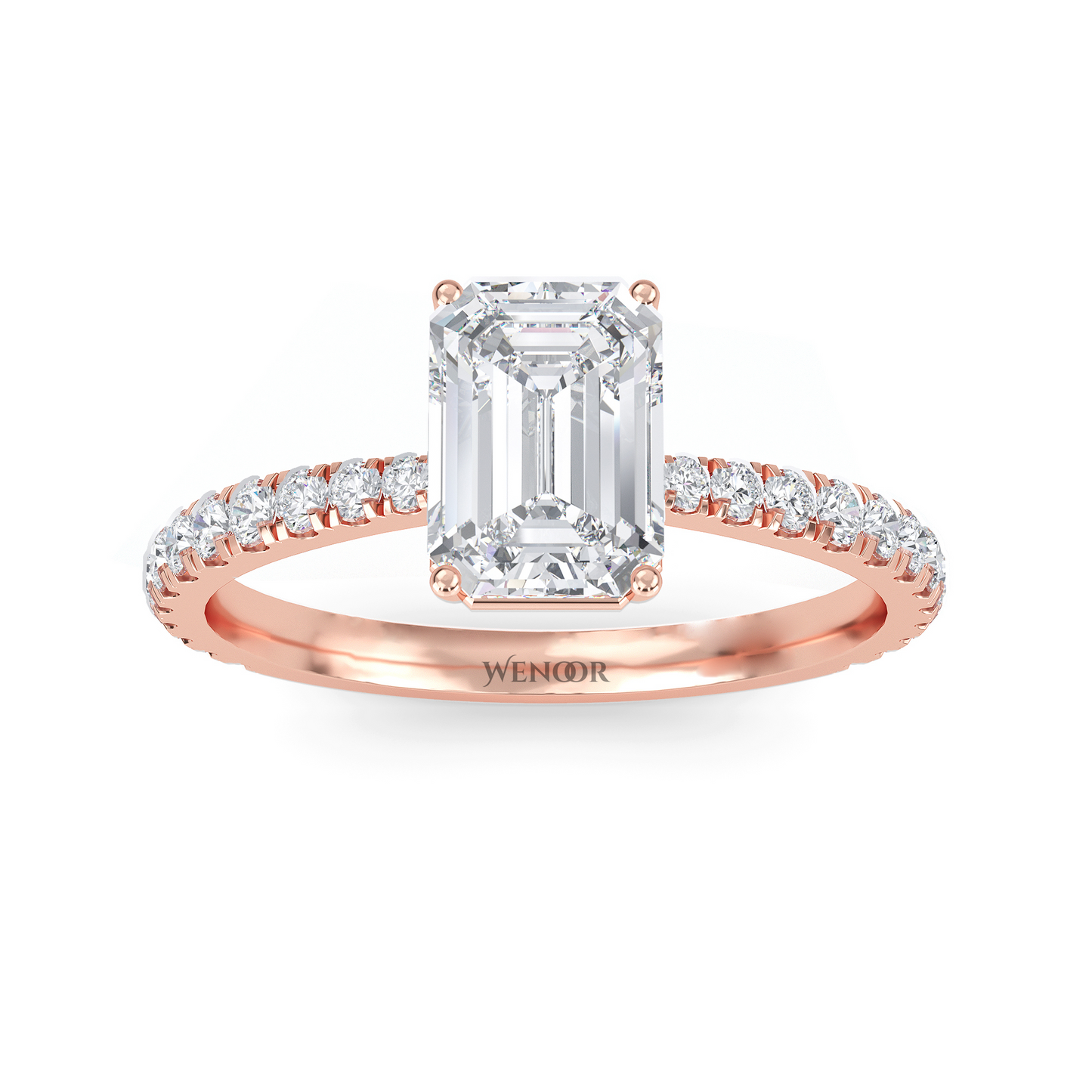 At Wenoor Emerald Cut Lab Grown Diamond Ring – 2ct Ethical Solitaire in Gold | Sustainable Luxury