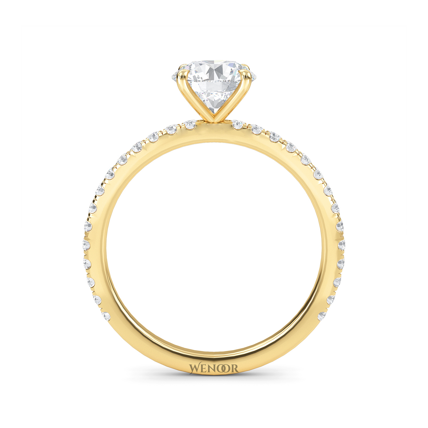 Exquisite Round Cut Lab Grown Diamond Engagement Ring with Accent Setting – At Wenoor