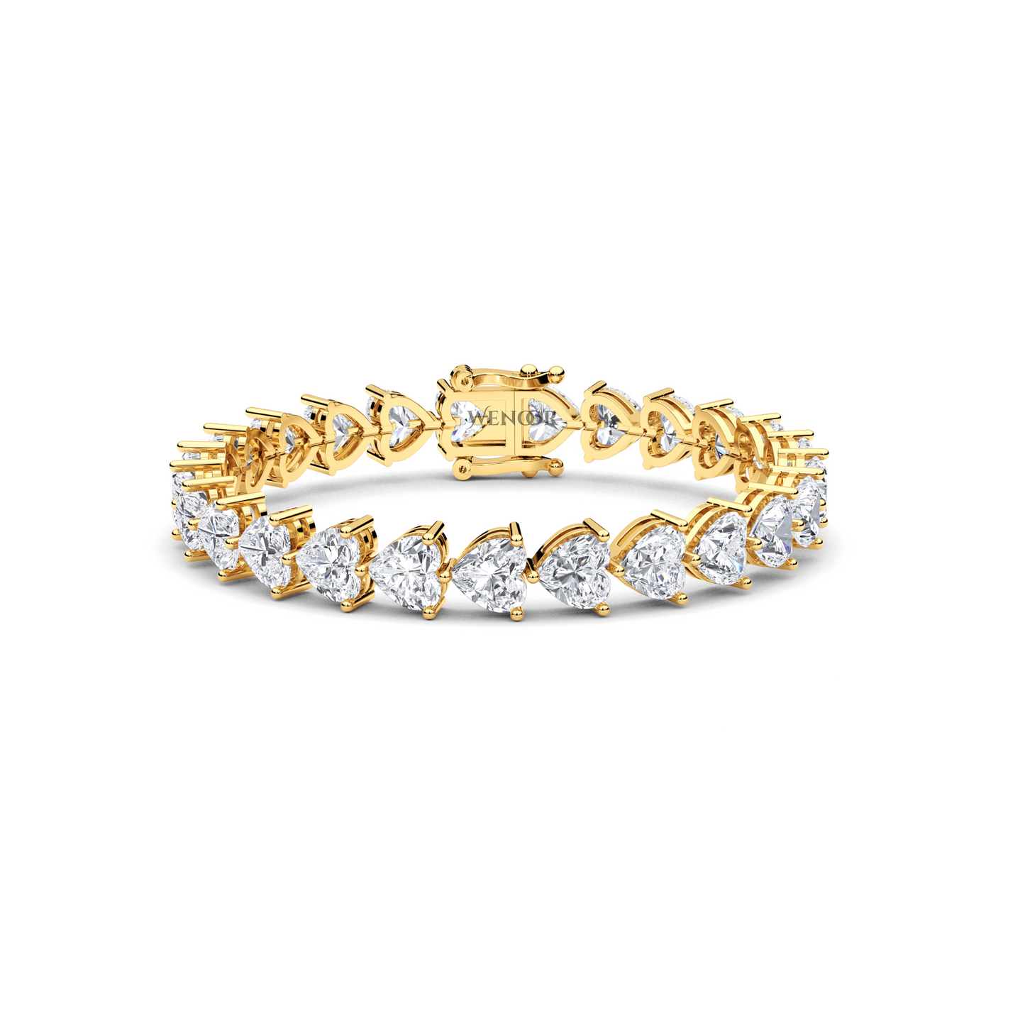 Elegant heart shaped diamond tennis bracelet in rose gold - perfect anniversary gift with ethical lab grown stones
