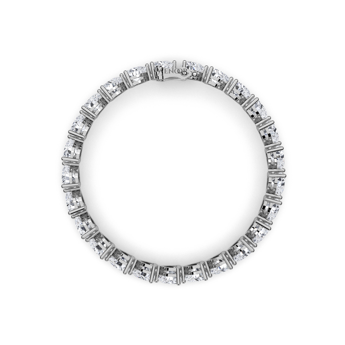 Elegant heart shaped diamond tennis bracelet in rose gold - perfect anniversary gift with ethical lab grown stones