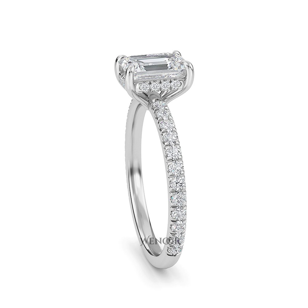 emerald cut lab grown diamond engagement rings for women's