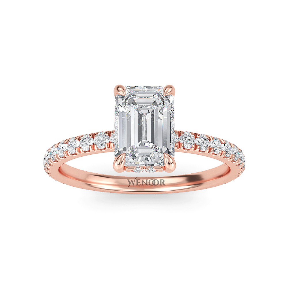 emerald cut lab grown diamond engagement rings for women's