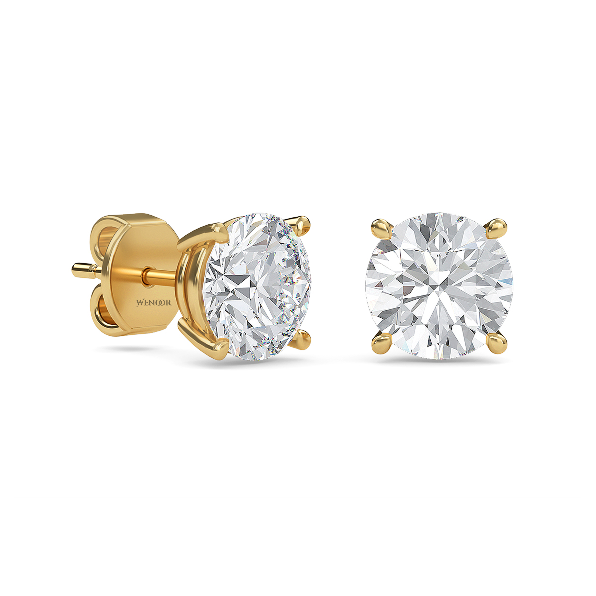 round brilliant lab diamond stud earrings - At Wenoor