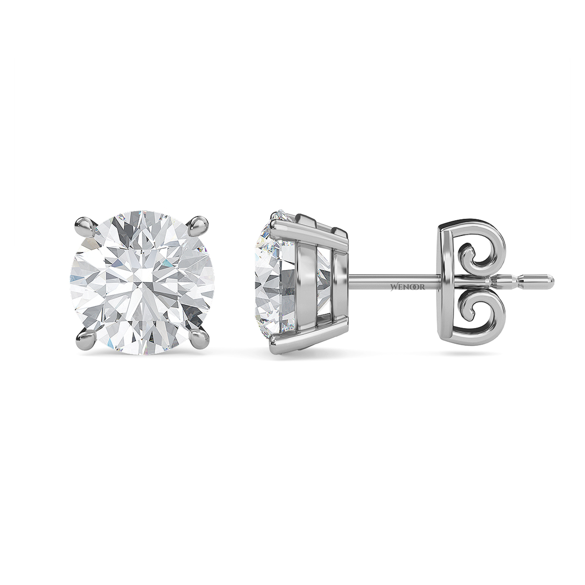 round brilliant lab diamond stud earrings - At Wenoor