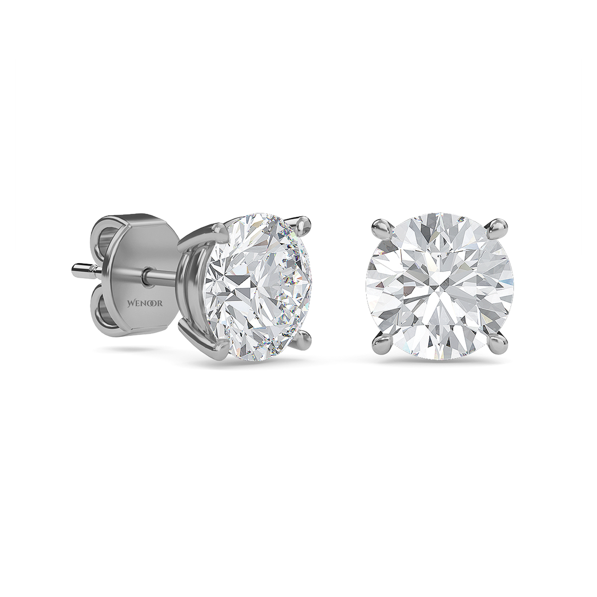 round brilliant lab diamond stud earrings - At Wenoor